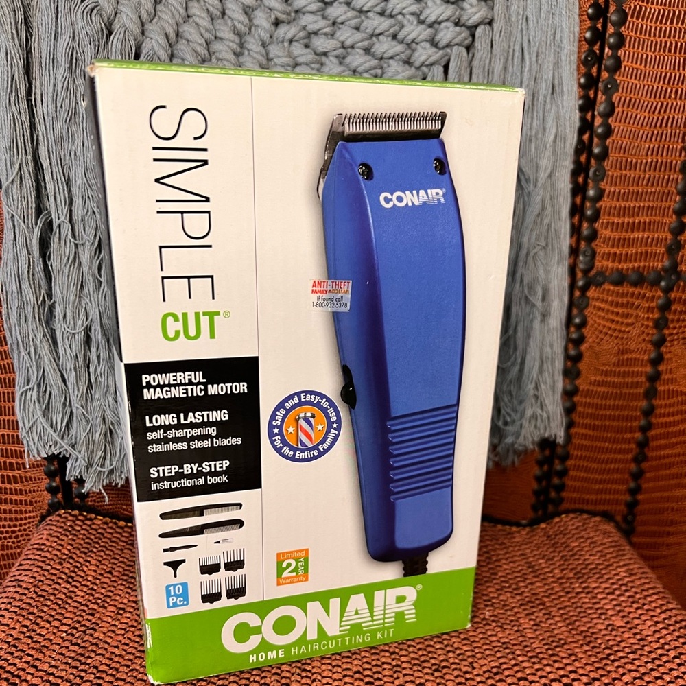 BASIC CUT CONAIR HOME HAIRCUTTING KIT POWER MAGNETIC MOTOR 10PCS INSTRUCTION IN